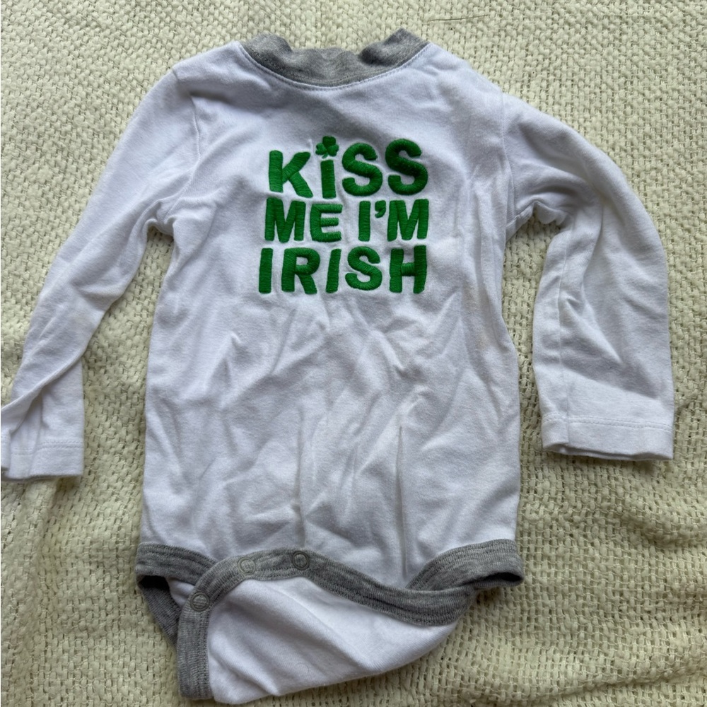 Carters St Patricks Irish Cotton Long Sleeve Onesie